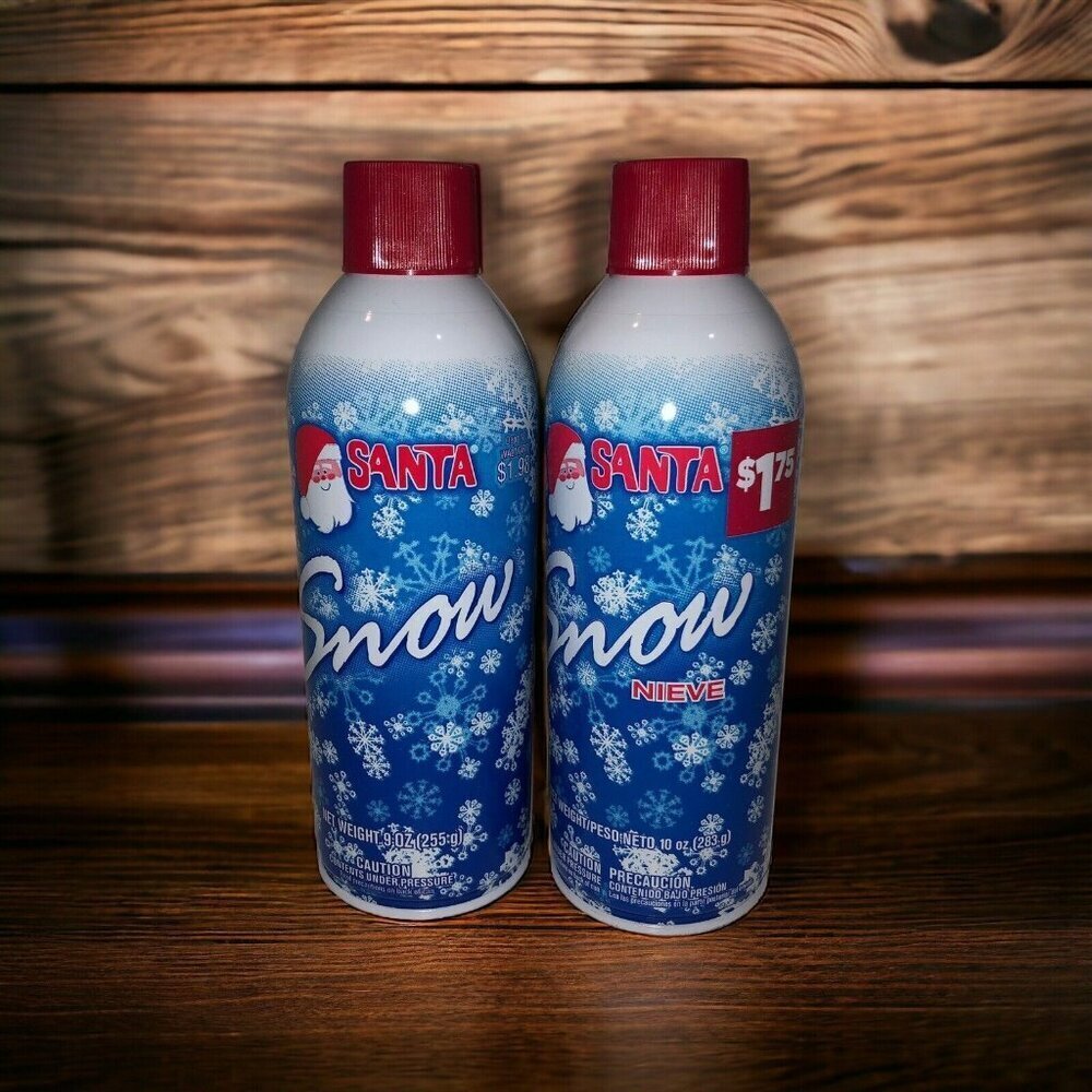 Lot of 2 Santa Fake Snow Spray Flocking Tree & Window Christmas 9 and 10 oz